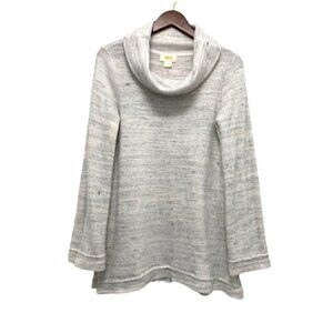NWT Maeve Anthropologie Risa Split Hem Cowl Neck Sweater Ivory Grey size S